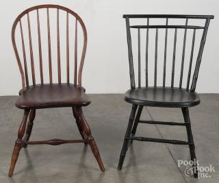 Appraisal: Two Windsor side chairs early th c