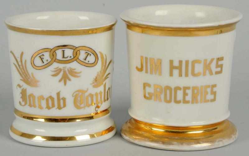 Appraisal: Lot of Shaving Mugs Includes one with gilt name Jacob