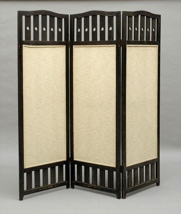 Appraisal: Vienna Secessionist Stained Oak Three-Panel Folding Screen x in