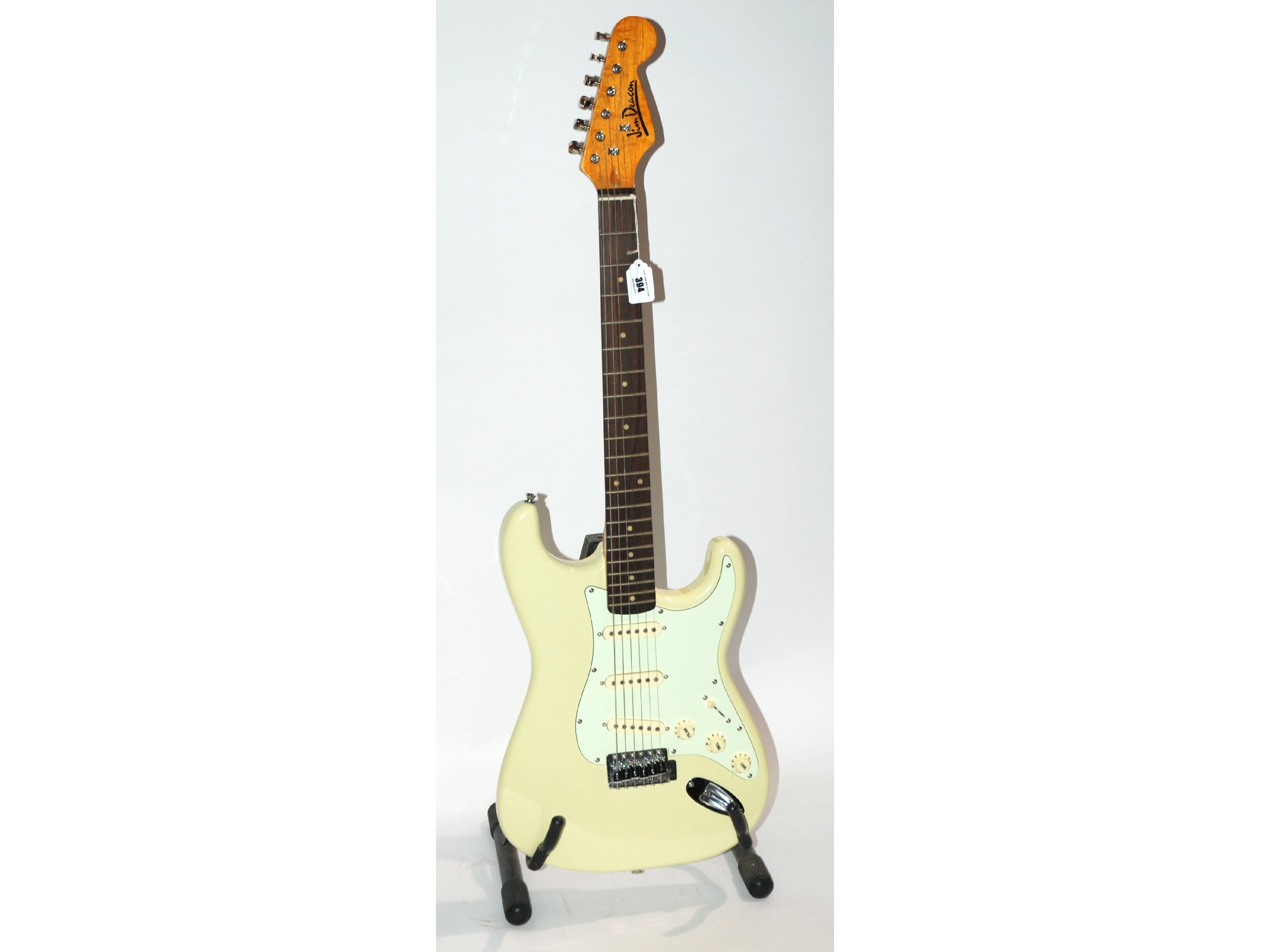 Appraisal: A Jim Deacon Stratocaster style electric guitar