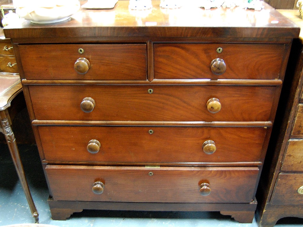 Appraisal: A th century mahogany chest of two short over three