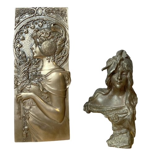 Appraisal: After Emmanuel Villanis Bohemienne Spelter bust Together with a Art