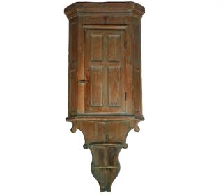 Appraisal: HISTORICAL PENNSYLVANIA WALL HANGING CORNER CUPBOARD EARLY TH C COURTING