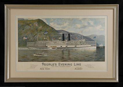 Appraisal: SACKETT WILHELMS PUBL PEOPLE'S EVENING LINE POSTER Lithograph in colors