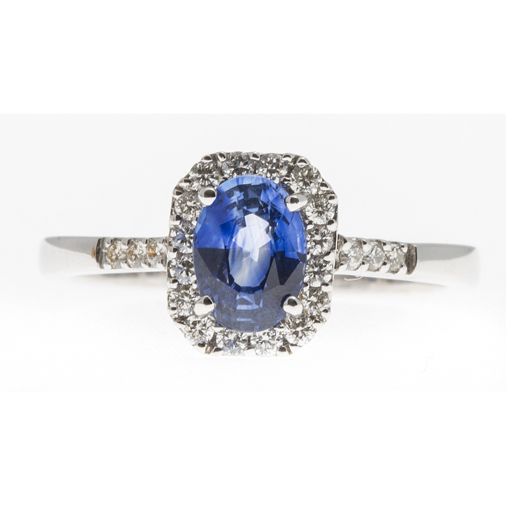 Appraisal: A sapphire and diamond set ring claw set with an