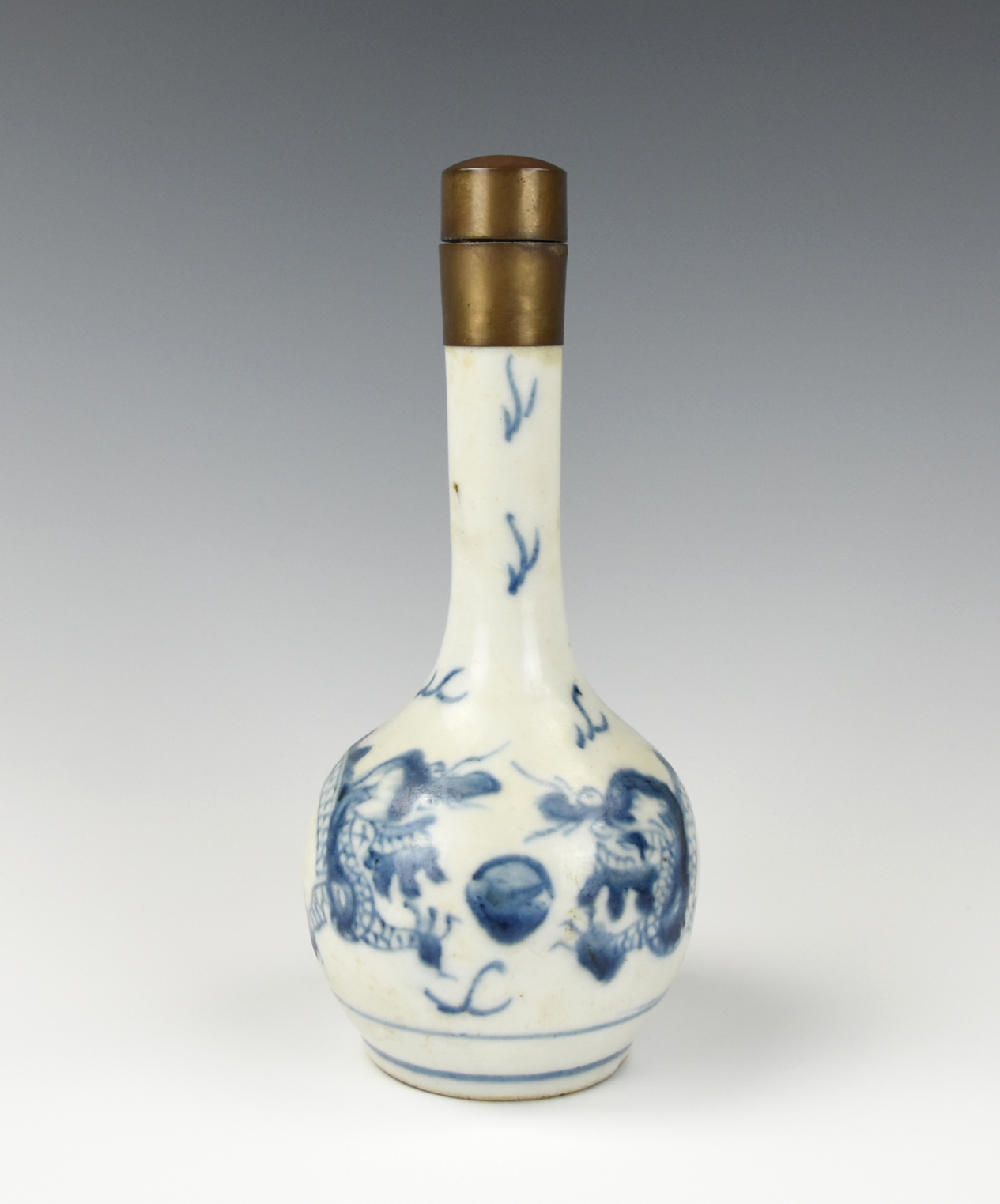 Appraisal: CHINESE BLUE WHITE DRAGON VASE MING D A Chinese th