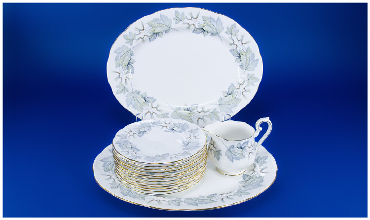 Appraisal: Royal Albert ' Silver Maple' Comprising Large Meat Plates Sandwich