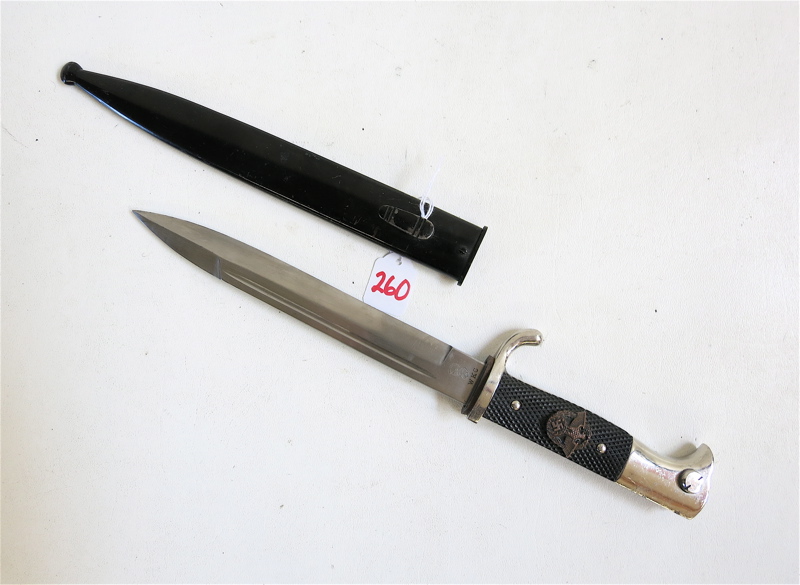 Appraisal: GERMAN WORLD WAR TWO DRESS BAYONET blade with narrow fuller