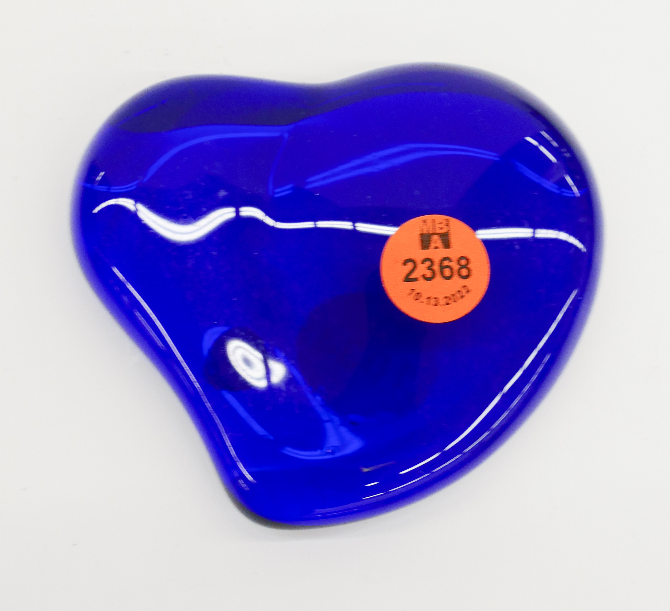 Appraisal: Elsa Peretti for Tiffany Glass Blue Heart Paperweight- ''