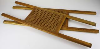 Appraisal: pr of ash canoe seats w caned webbing x pr