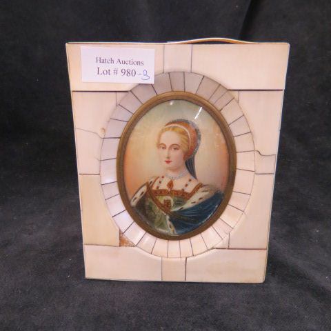 Appraisal: Miniature Painting on Ivory of Jane Grey signed Dupre image