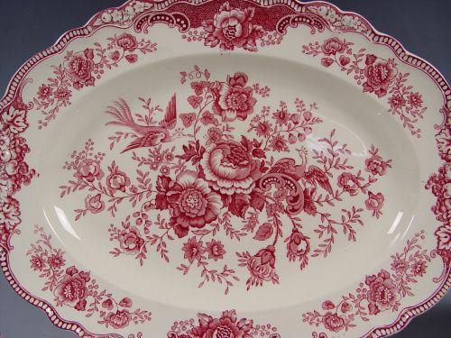 Appraisal: CROWN DUCAL BRISTOL DINNERWARE SERVICE FOR CA Red transfer pattern