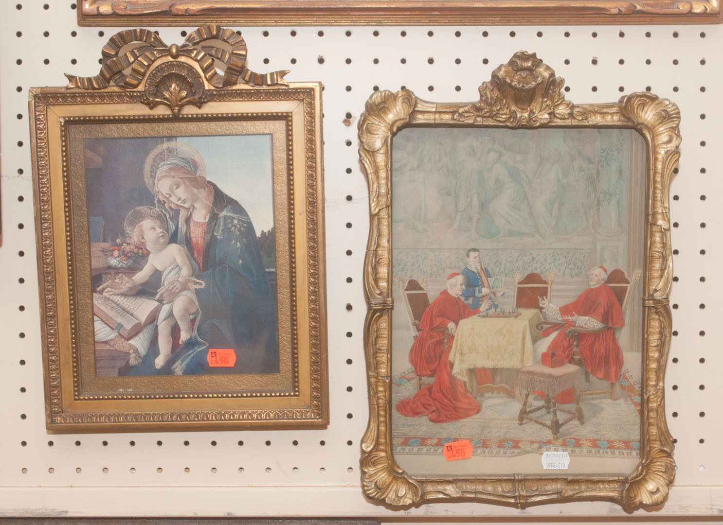 Appraisal: Two framed religious scenes print after Botticelli and a watercolor