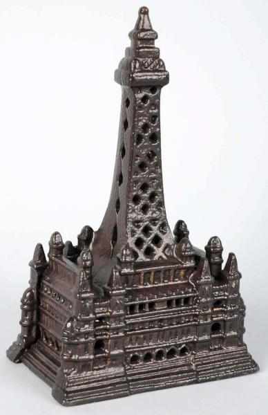 Appraisal: Cast Iron Black Pool Tower Still Bank Manufactured in England