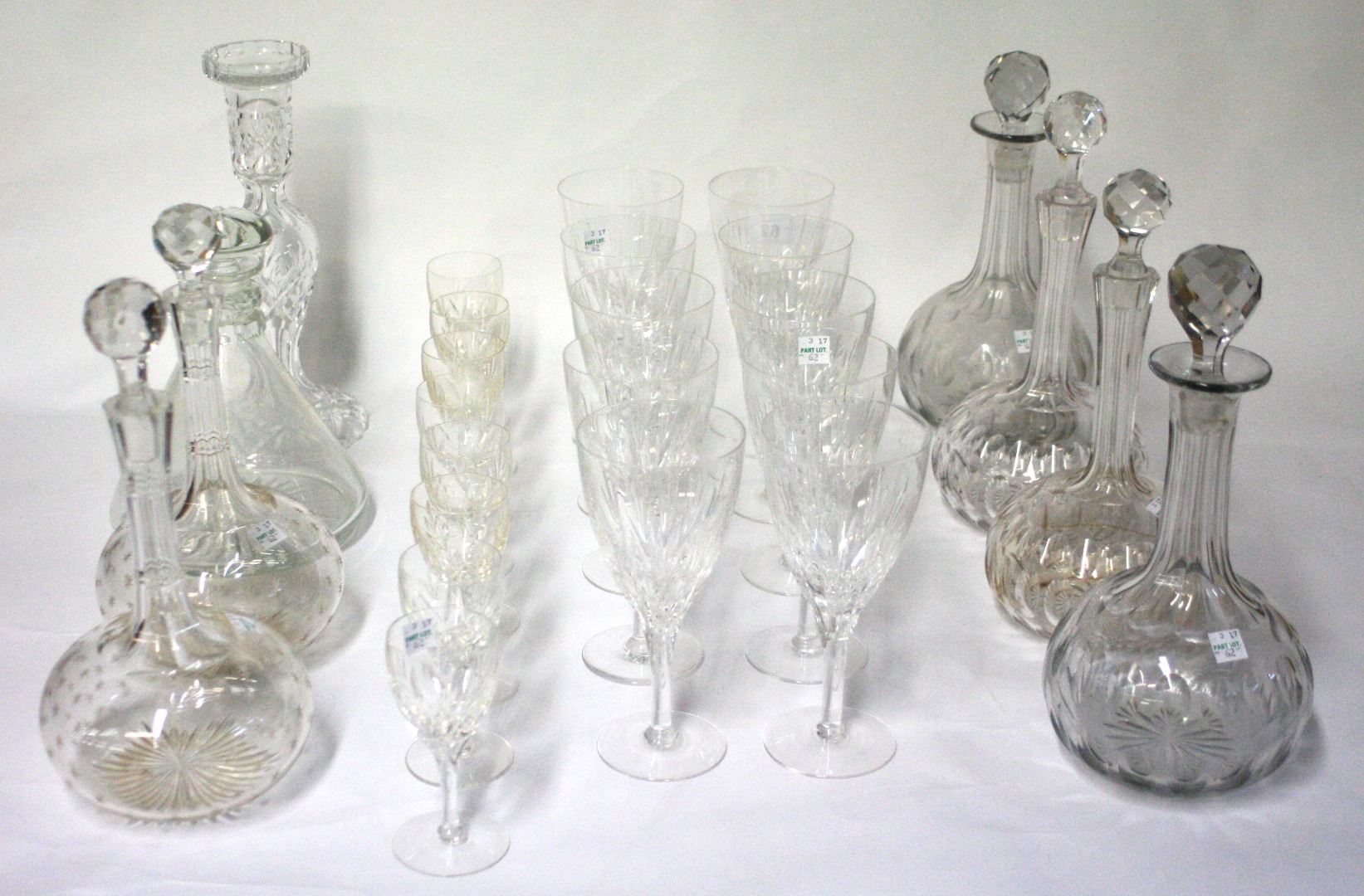 Appraisal: A set of ten Stuart cut pattern wine glasses set