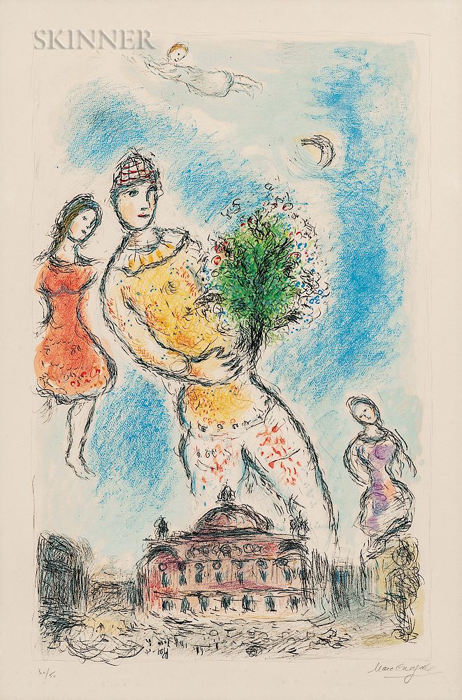 Appraisal: Marc Chagall Russian French - Dans le ciel de l'Op