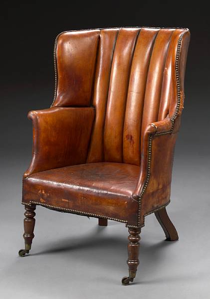 Appraisal: A late George III mahogany wing armchair first quarter th