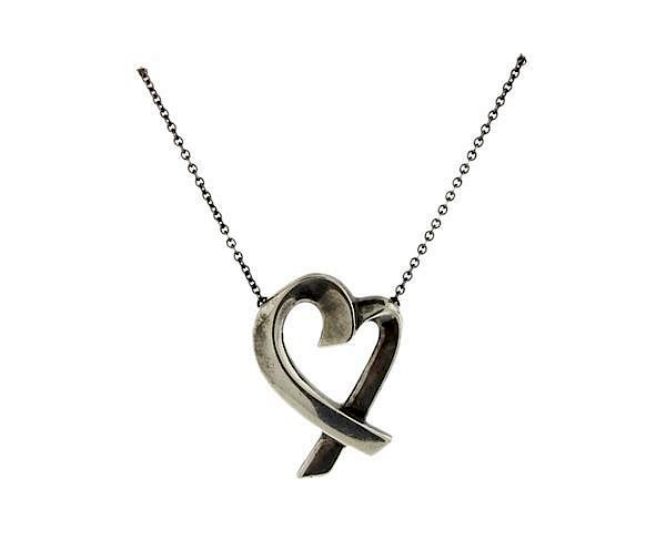 Appraisal: Tiffany Co Paloma Picasso Sterling Heart Pendant Necklace METAL sterling