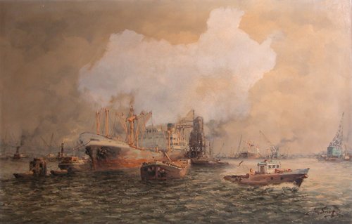 Appraisal: A view of the famous Dutch harbor Artist Schaeffer Jon