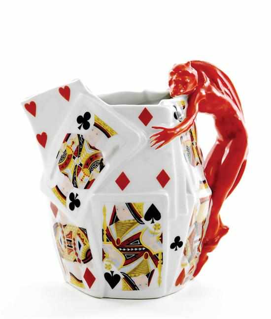 Appraisal: Royal Bayreuth Devil Playing Cards large pitcher circa - pack