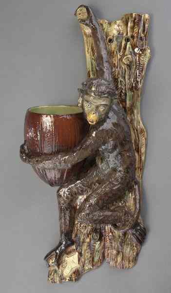 Appraisal: Wayte and Ridge English majolica wall pocketmodeled as a monkey