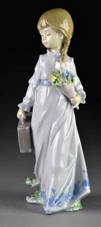 Appraisal: Lladro Porcelain Figurine ''School Days'' depicting a young girl with