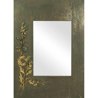 Appraisal: American Aesthetic Movement Mixed Metal Mirror Aesthetic Movement mixed metal