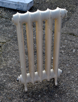 Appraisal: Two vintage cast five iron column radiators to w two