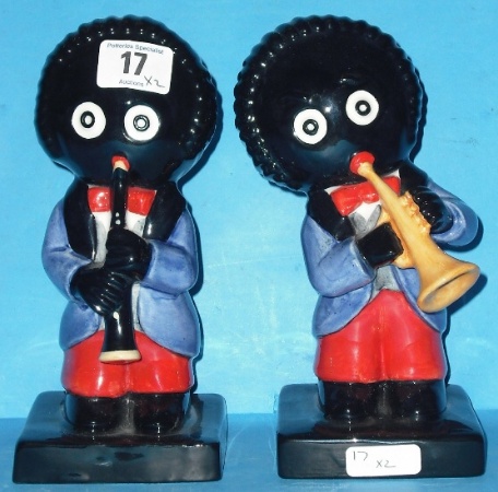 Appraisal: Carltonware Large Golly Band Figures Trumpet Player and Saxaphone Player