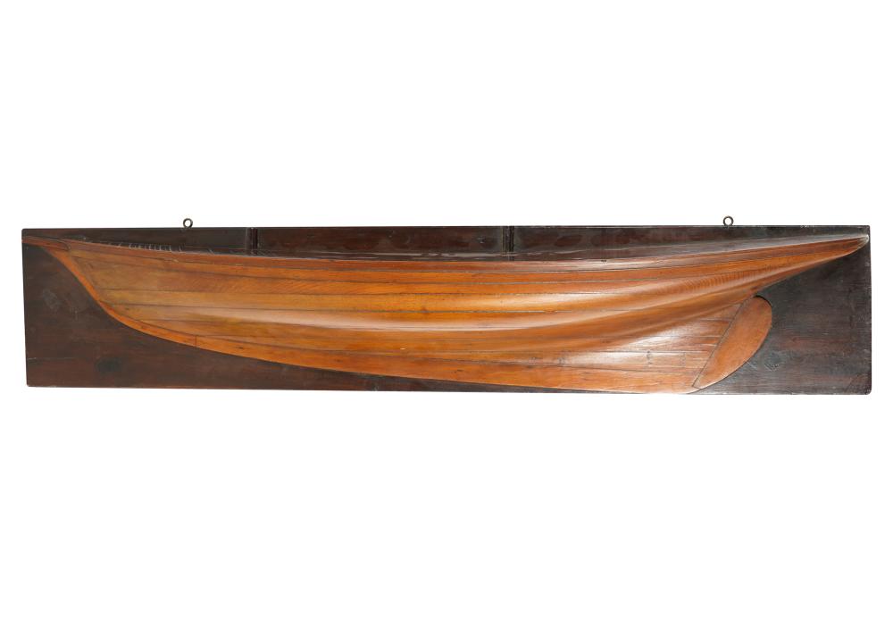 Appraisal: WOODEN BOAT HULL-FORM SHELFCondition even wear throughout inches wide inches