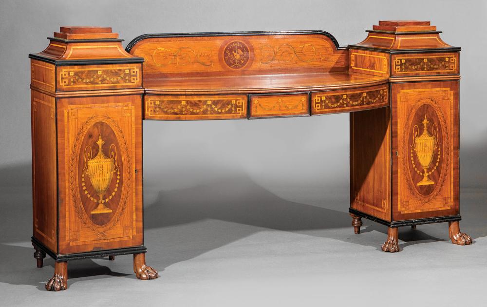 Appraisal: Fine Edwardian Satinwood Inlaid Mahogany Sideboard in the Adam Taste