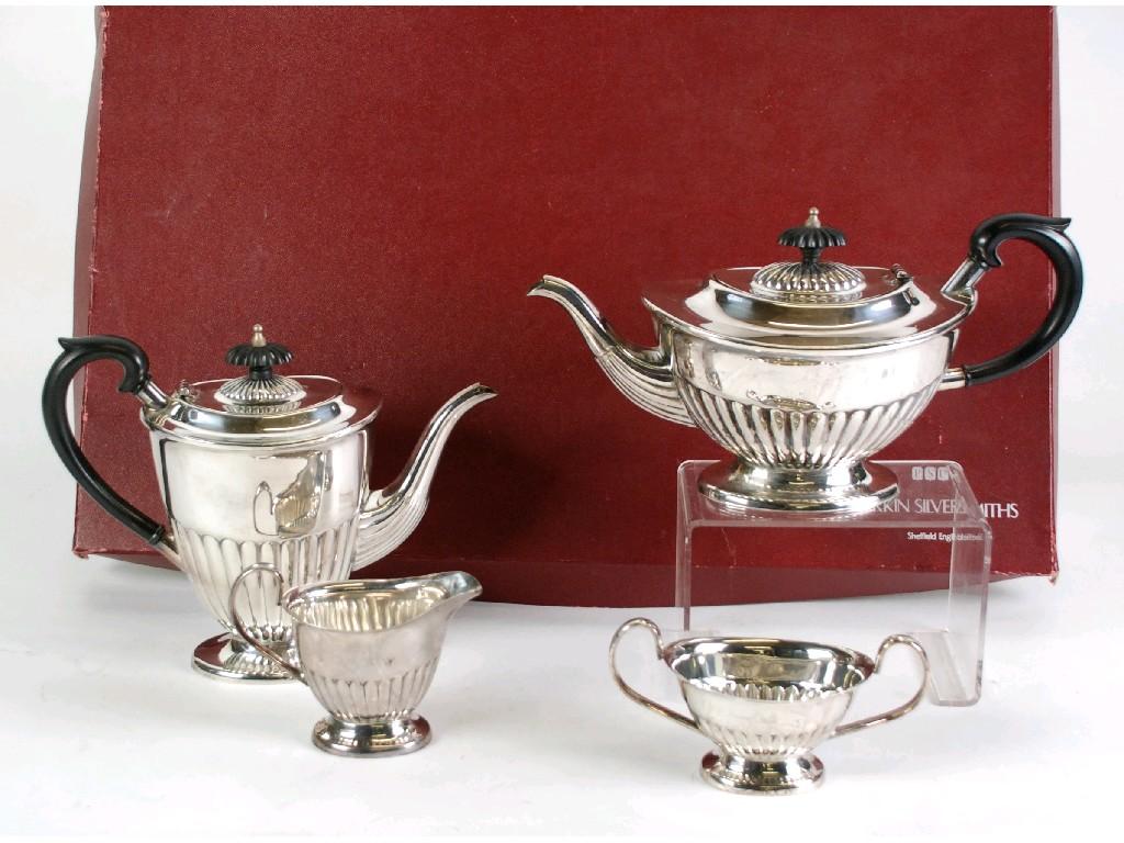 Appraisal: FOUR PIECE GEORGIAN STYLE ELECTROPLATED TEA AND COFFEE SET by