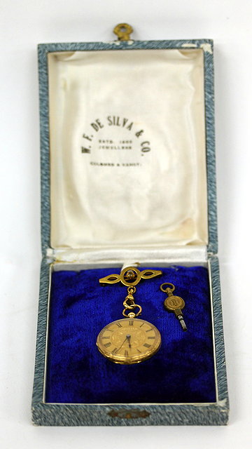 Appraisal: AN ANTIQUE CONTINENTAL CARAT GOLD LADIES POCKET WATCH the case