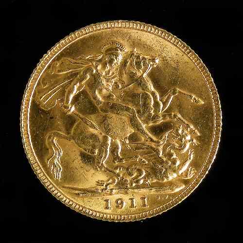 Appraisal: Two George V Sovereigns fine - with edge knocks