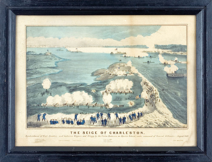 Appraisal: THE SEIGE OF CHARLESTON Small-folio handcolored lithograph published by Currier