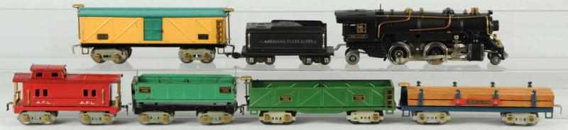 Appraisal: Tinplate American Flyer O-Gauge Freight Train Set American Pre-war Includes