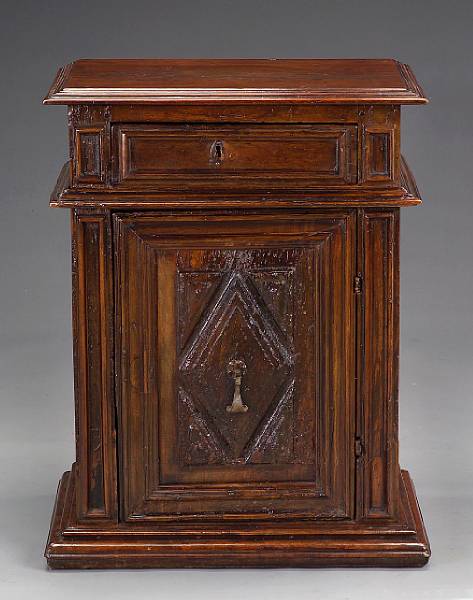 Appraisal: An Italian Baroque walnut cabinet first quarter th century The