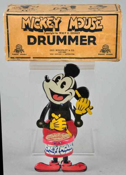 Appraisal: Tin Disney Mickey Mouse Jazz Drummer Wind-Up Toy Description Working