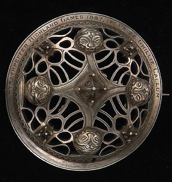 Appraisal: An unusual Scottish silver presentation plaid broochdated The domed silver