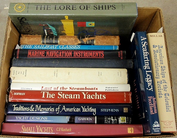 Appraisal: - Box lot of mostly nautical related books to include-