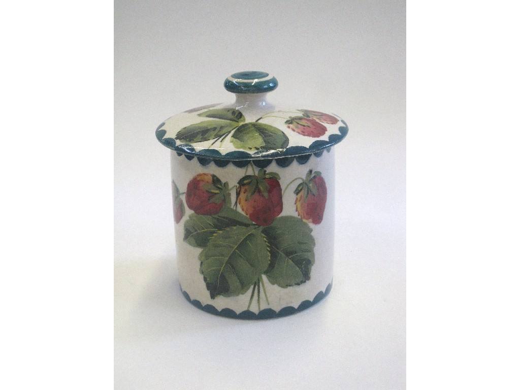 Appraisal: Wemyss 'strawberry' preserve pot and 'orange' plate both restored