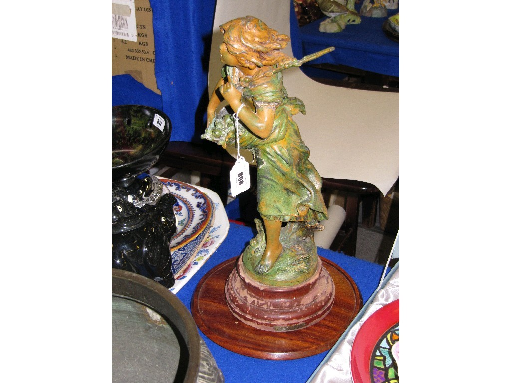 Appraisal: French spelter figure of a girl