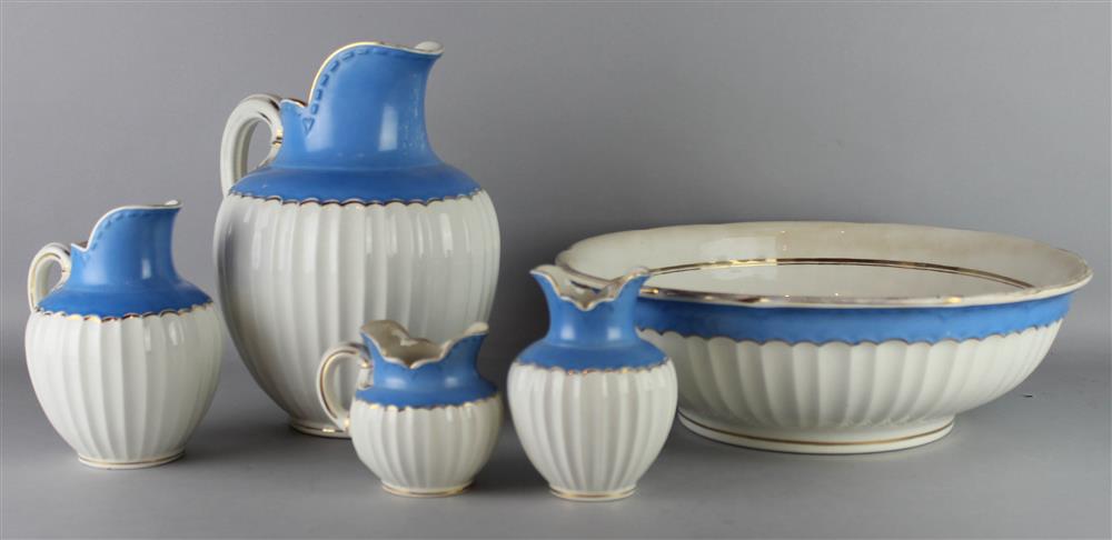 Appraisal: FIVE PIECE OHIO PORCELAIN CO TOILET SET ca impressed marks