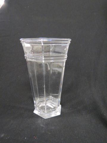 Appraisal: Tiffany Crystal Vase panel decor signed excellent