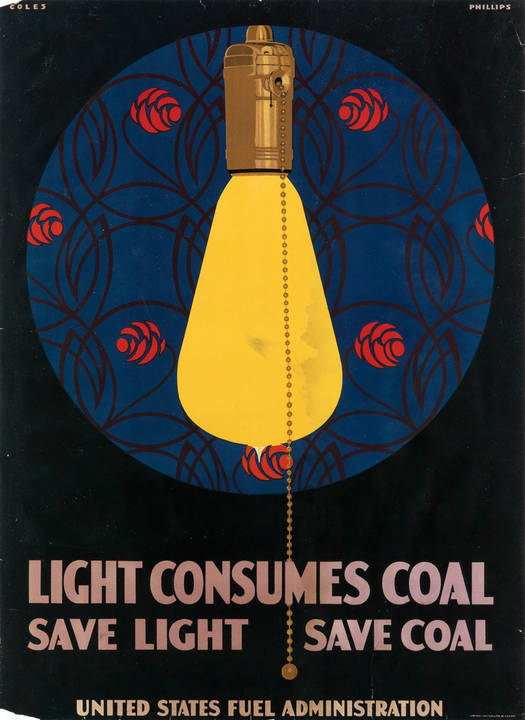 Appraisal: CLARENCE COLES PHILLIPS - LIGHT CONSUMES COAL Circa x inches