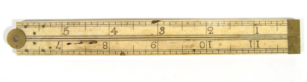 Appraisal: Folding th Century ivory and brass ruler cm in length