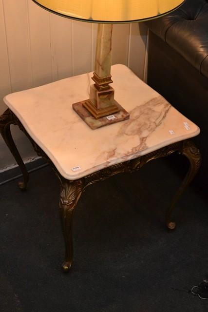 Appraisal: A PAIR OF CLASSICAL GILT SIDE TABLES WITH MARBLE TOPS