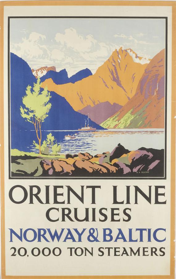 Appraisal: POSTER -Orient line Orient Line Cruises Norway Baltic Ton Steamers