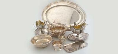 Appraisal: Miscellaneous German Silver A pair of late th century double-lipped