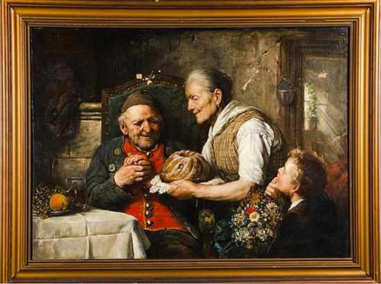 Appraisal: Carl Eckerler German - DIE BUNDKUCHEN oil on canvas framed